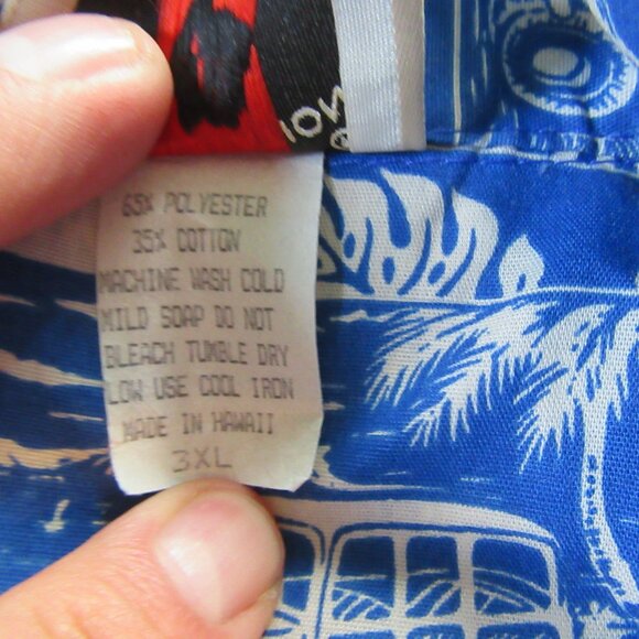 Mens Vtg Hawaiian Station Hawaiian Shirt Sz 3XL Blue - Picture 5 of 5